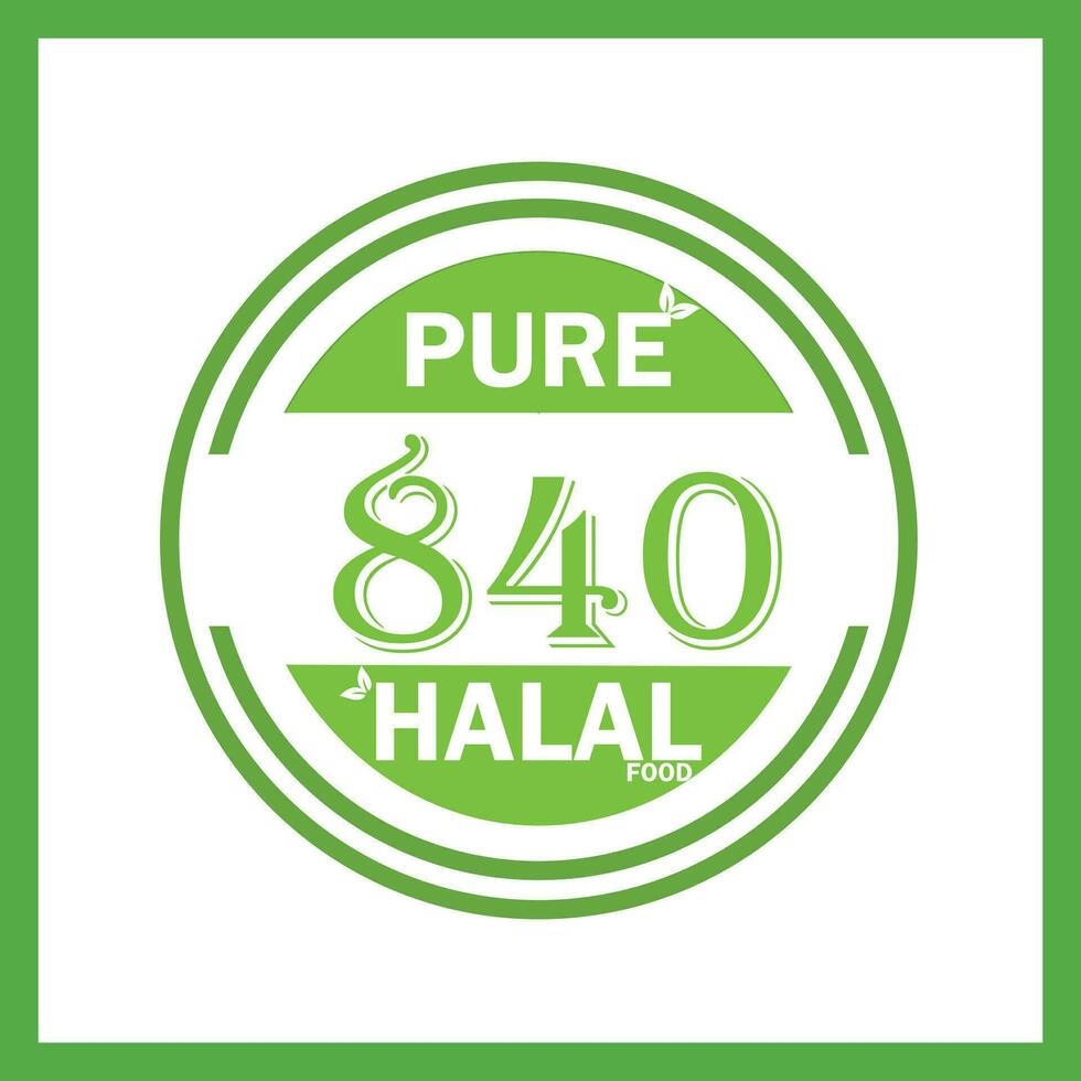 design with halal leaf design 840 vector