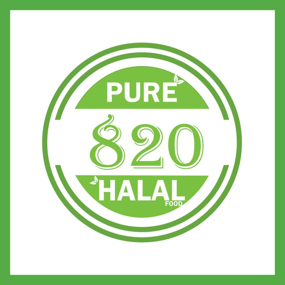 design with halal leaf design 820 vector