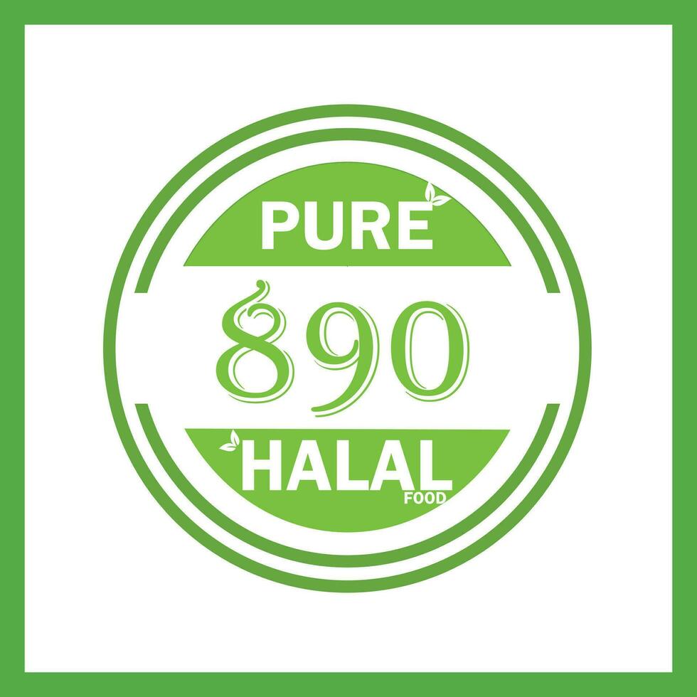 design with halal leaf design 890 vector