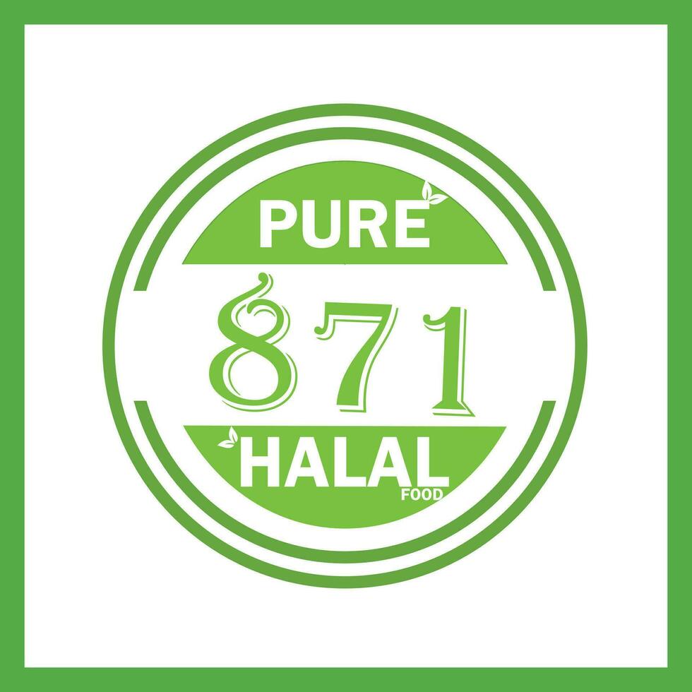 design with halal leaf design 871 vector
