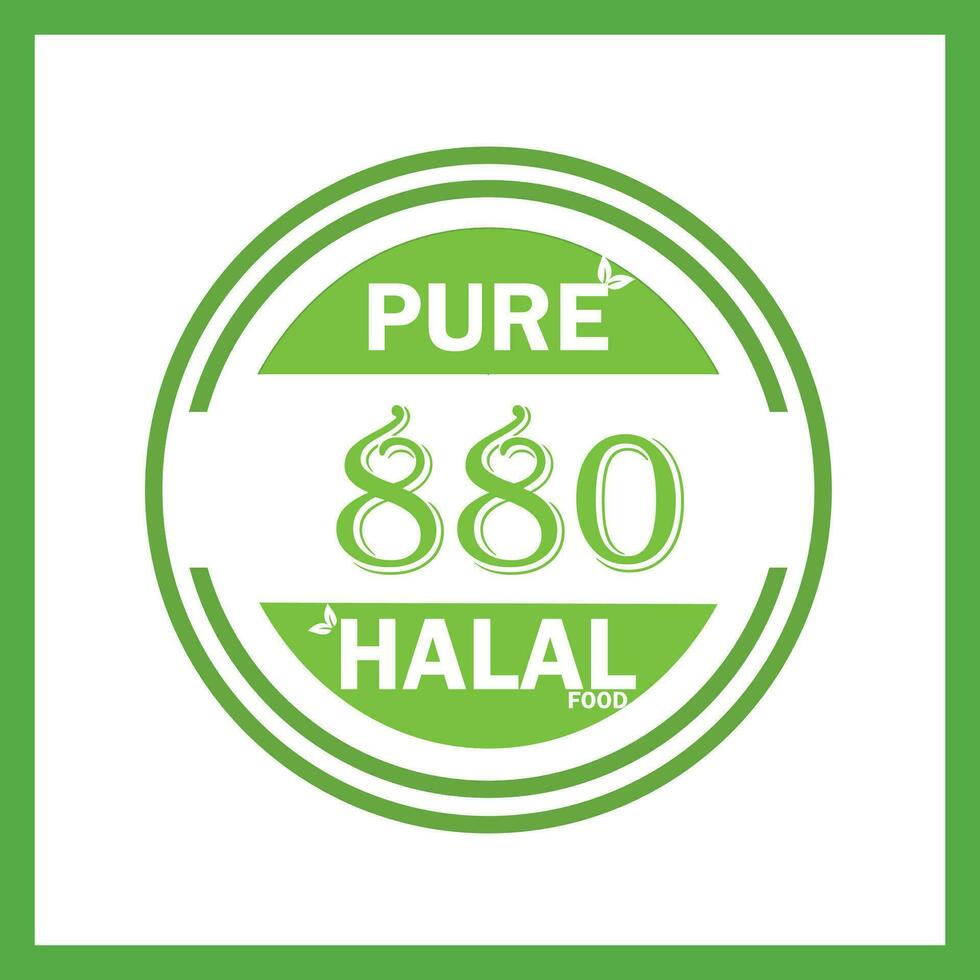 design with halal leaf design 880 vector