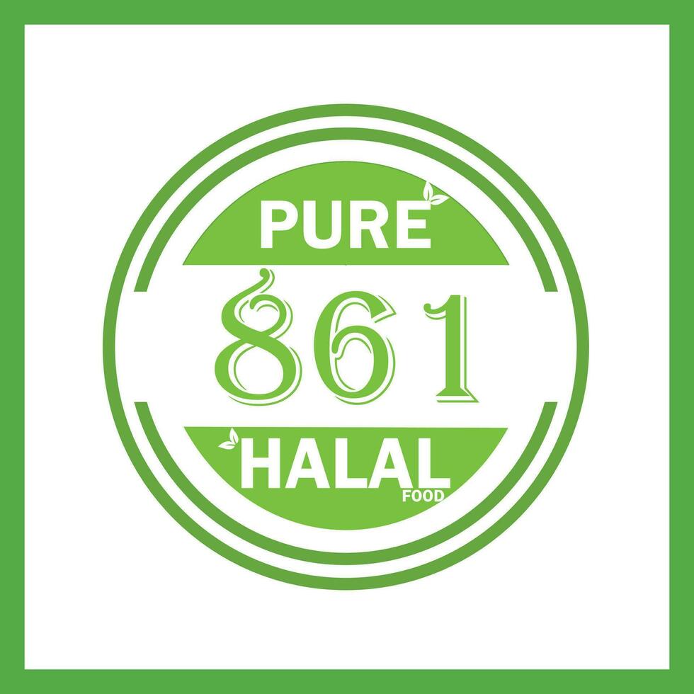 design with halal leaf design 861 vector