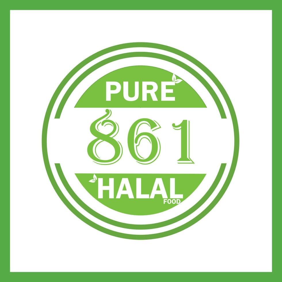 diseño con halal hoja diseño 861 vector