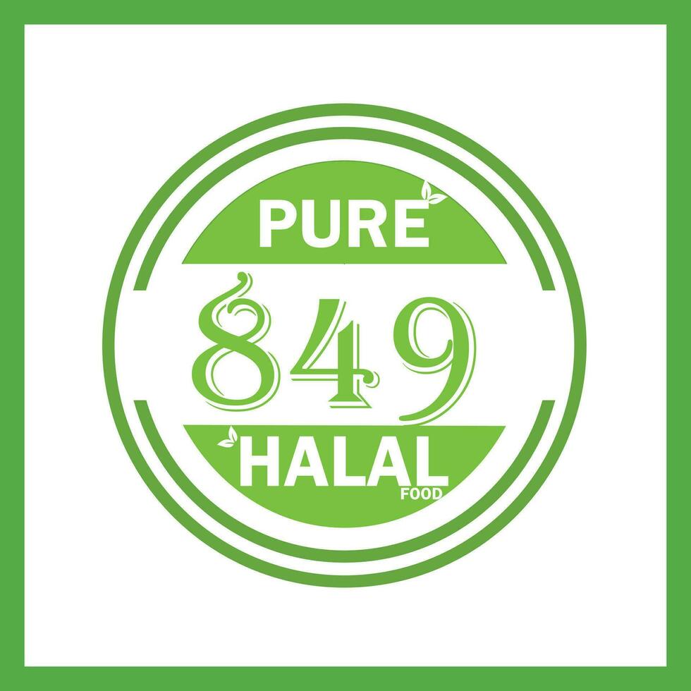 design with halal leaf design 849 vector