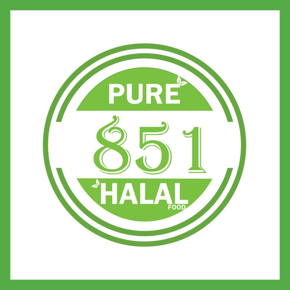 design with halal leaf design 851 vector