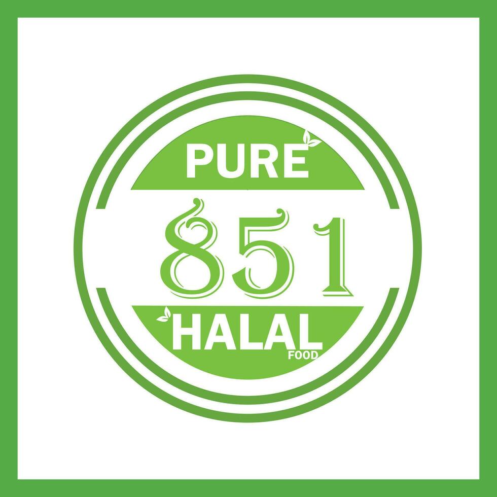 diseño con halal hoja diseño 851 vector