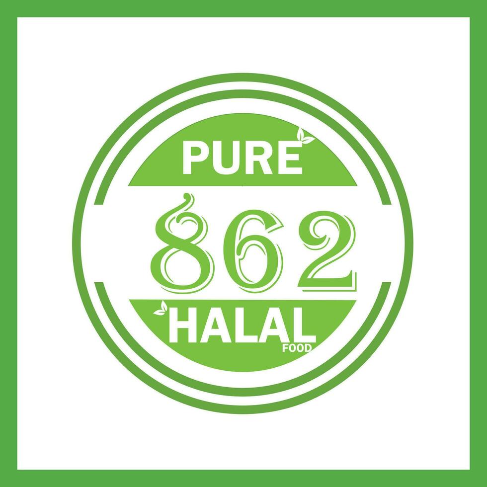 design with halal leaf design 862 vector