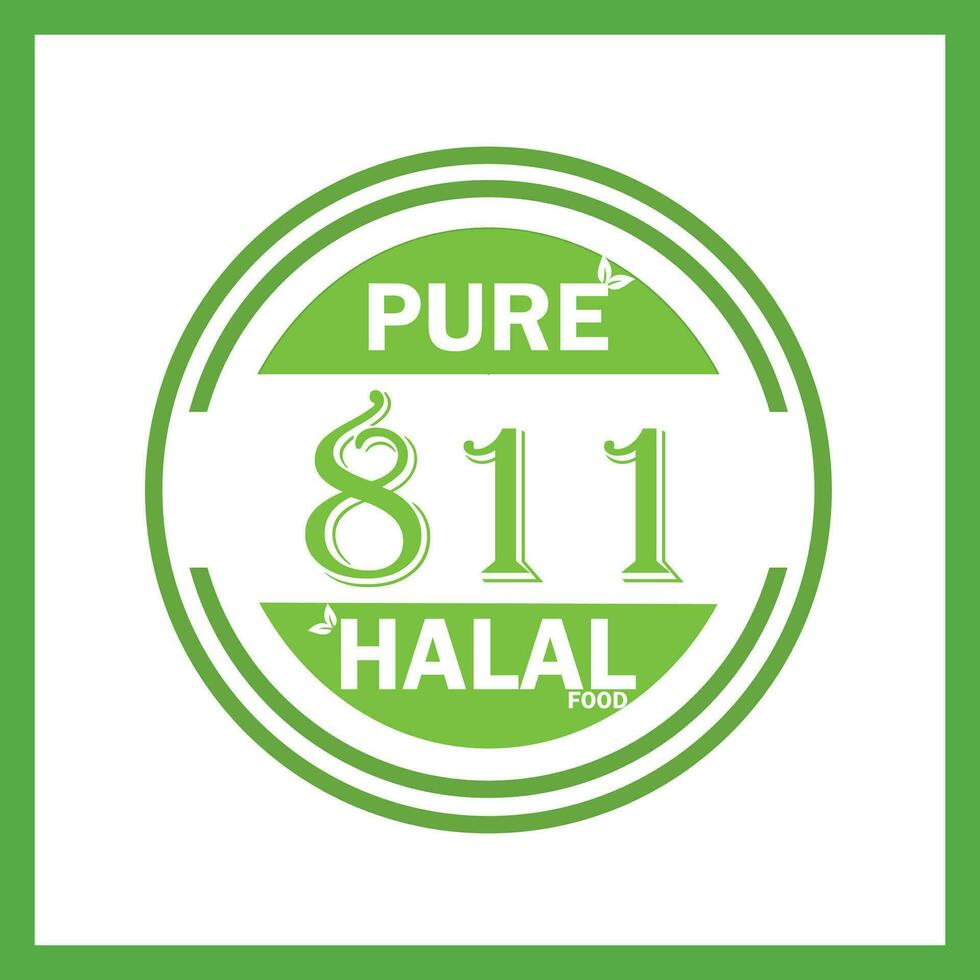 design with halal leaf design 811 vector