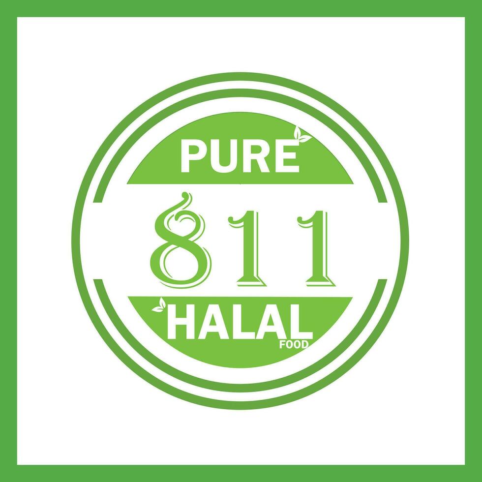 diseño con halal hoja diseño 811 vector