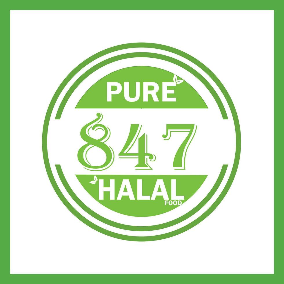 design with halal leaf design 847 vector