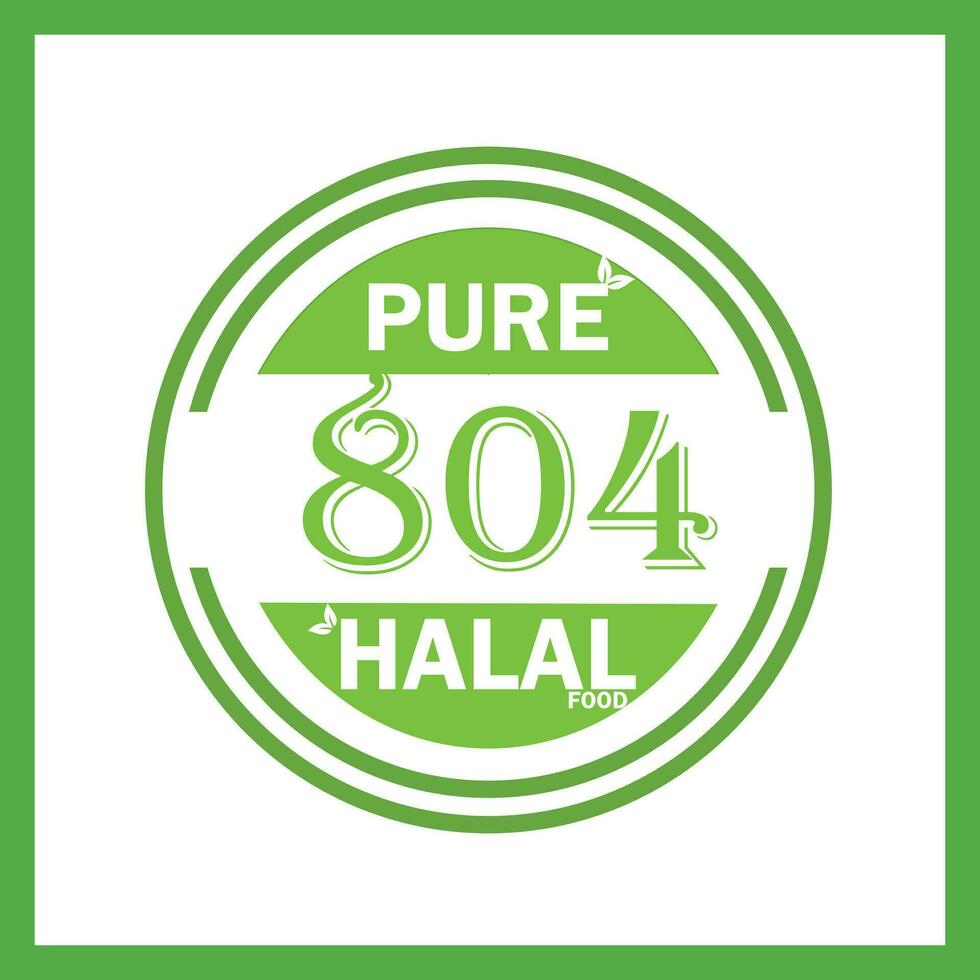 design with halal leaf design 804 vector