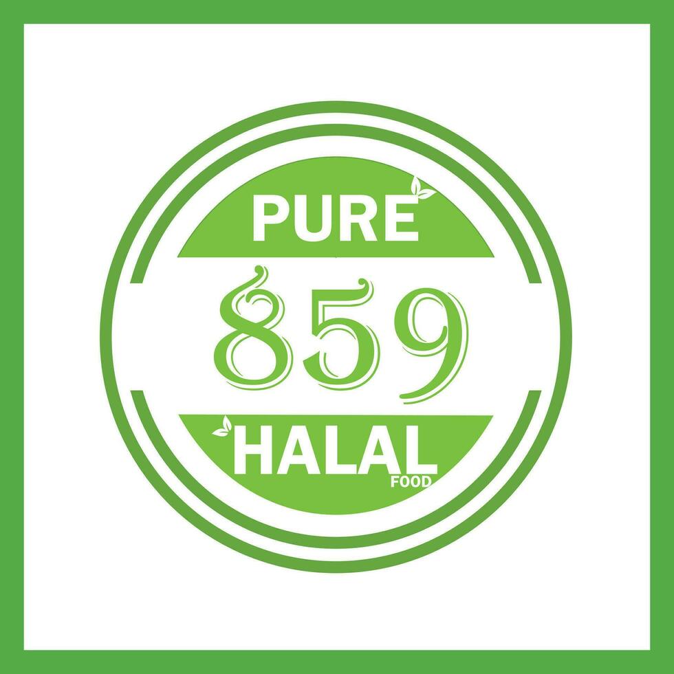 design with halal leaf design 859 vector