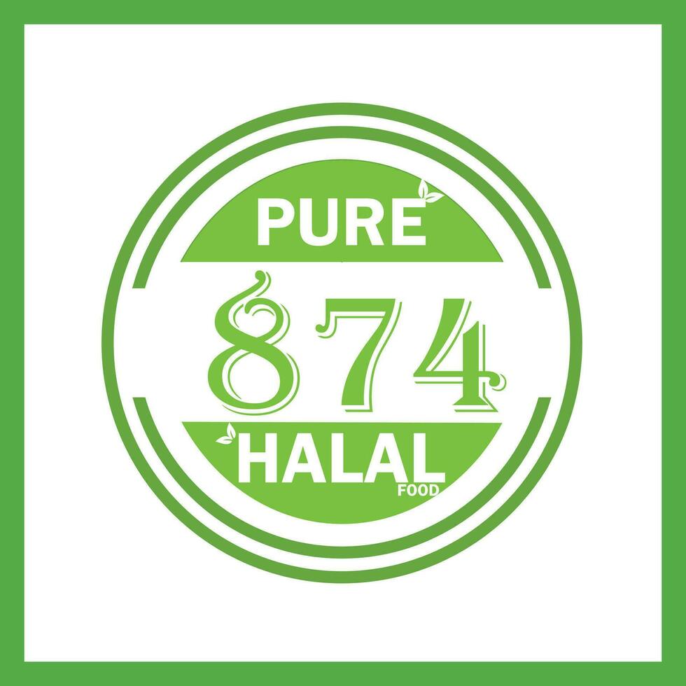 design with halal leaf design 874 vector