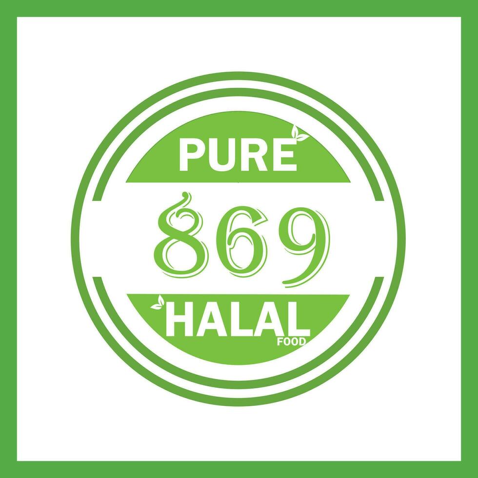 design with halal leaf design 869 vector