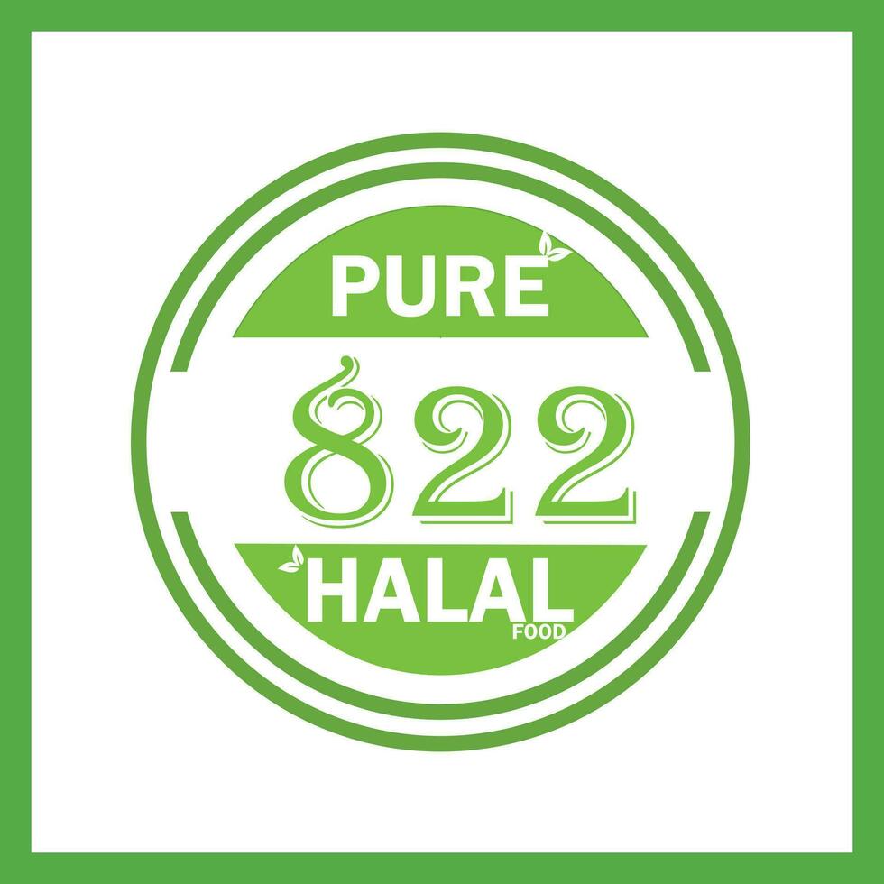 design with halal leaf design 822 vector