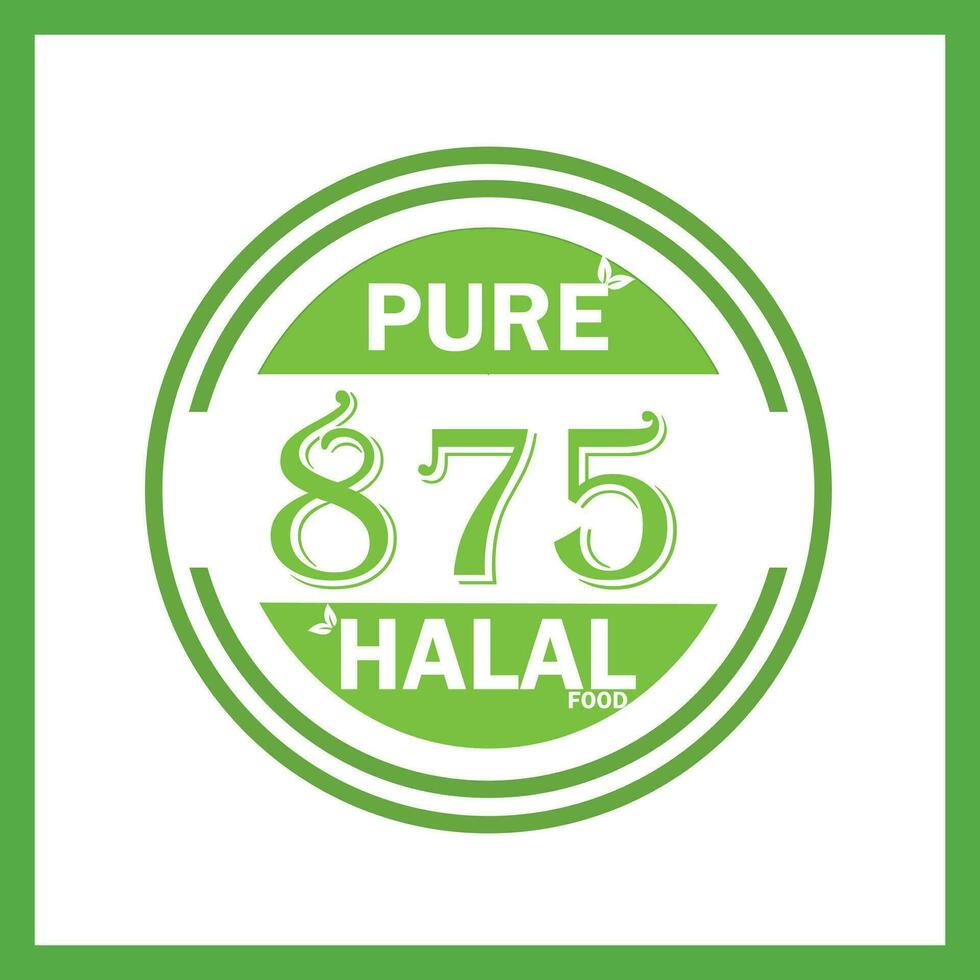 design with halal leaf design 875 vector