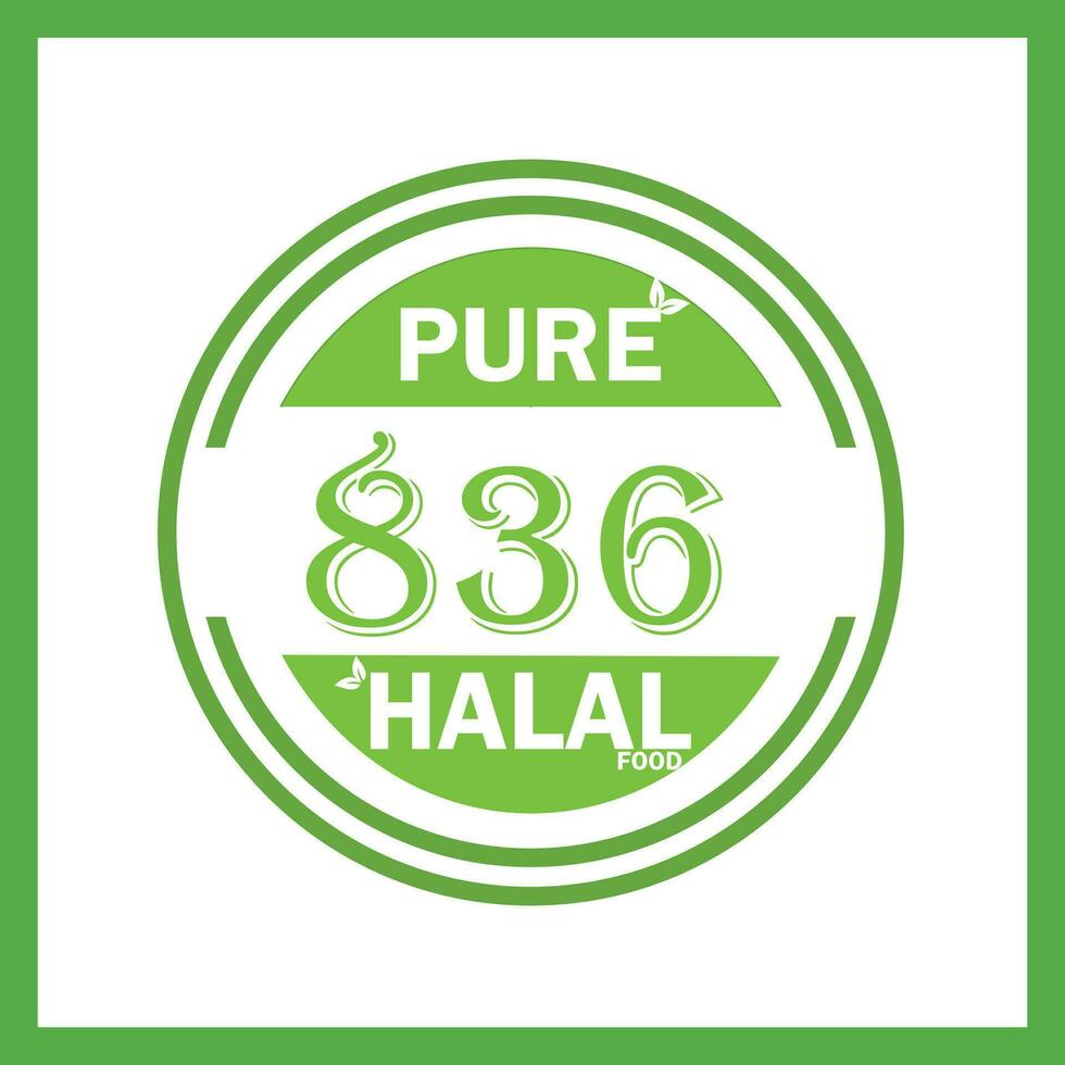 design with halal leaf design 836 vector
