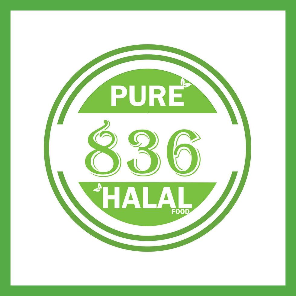 diseño con halal hoja diseño 836 vector