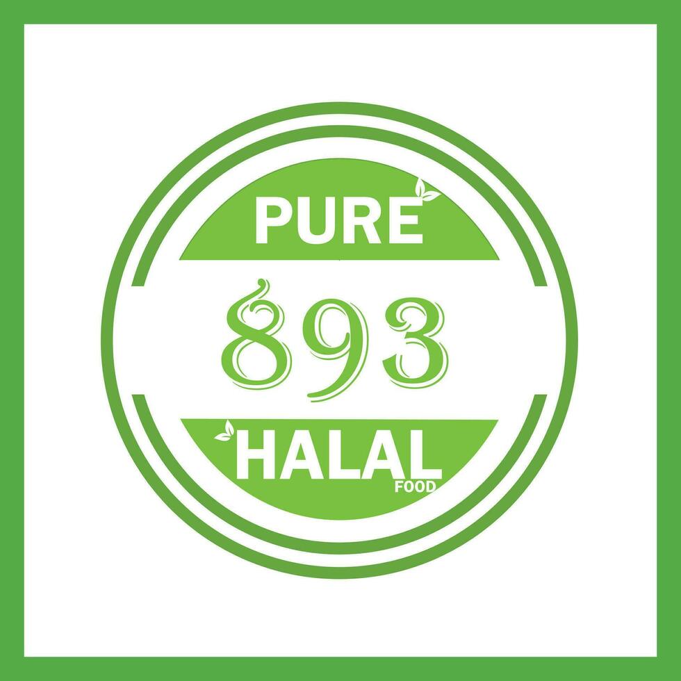 design with halal leaf design 893 vector