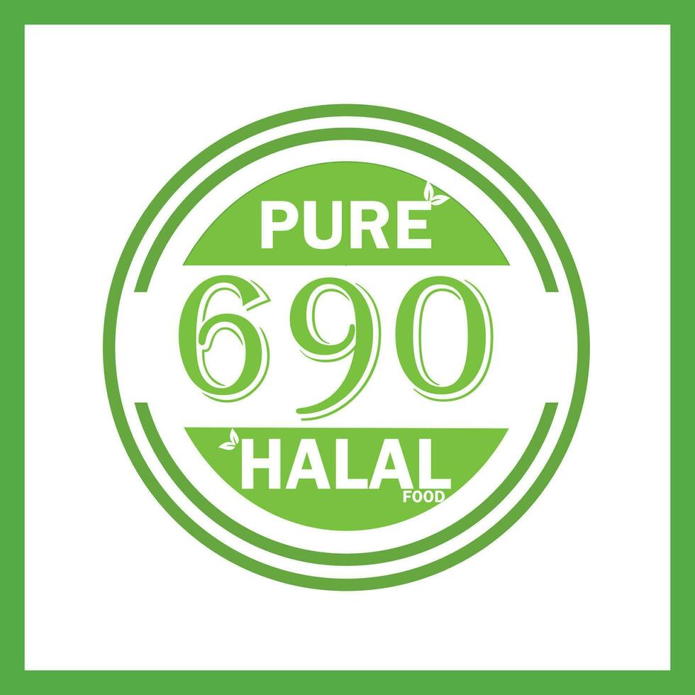 design with halal leaf design 690 vector