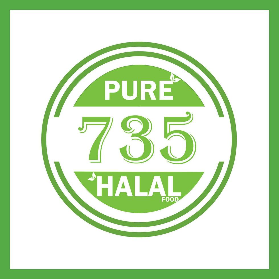 design with halal leaf design 735 vector