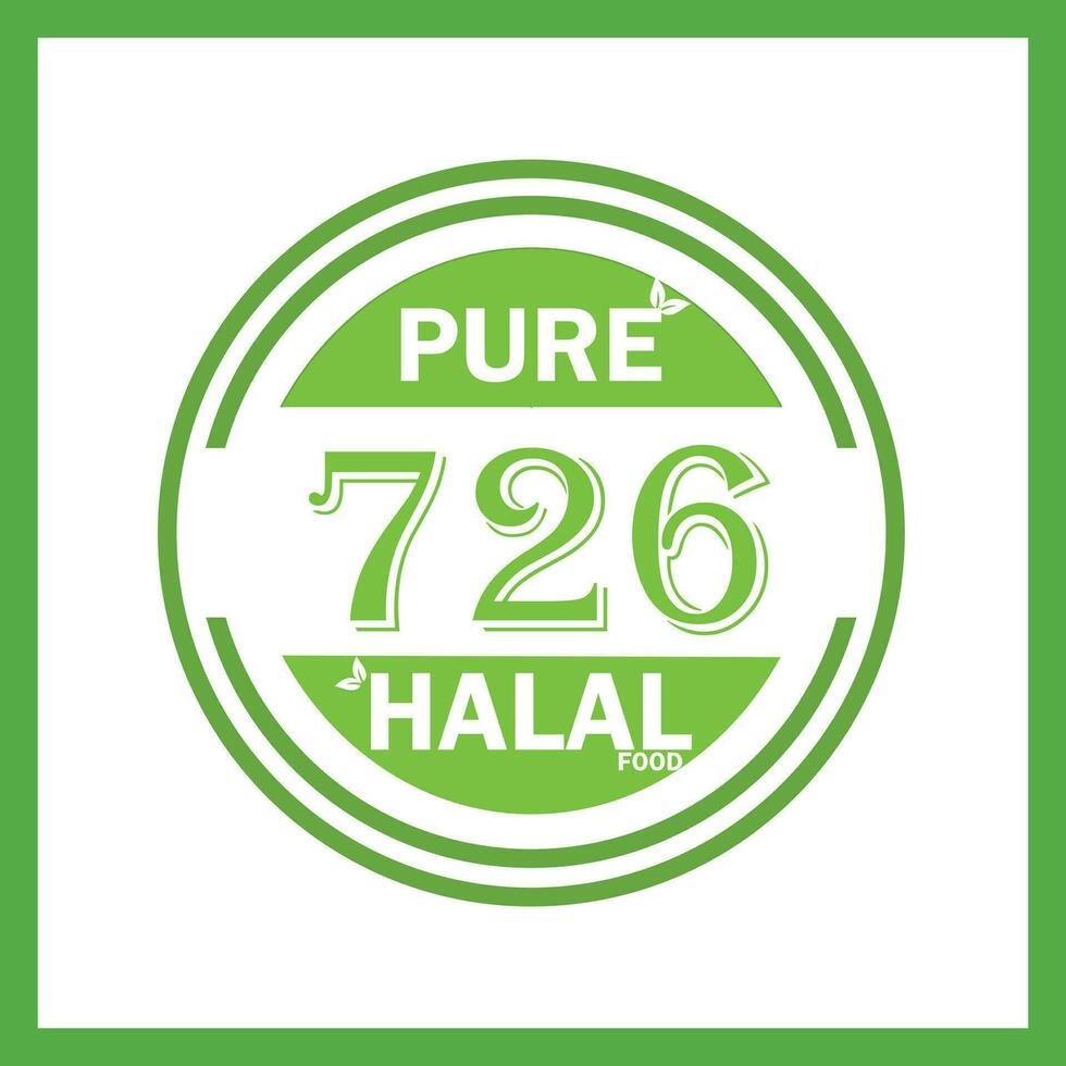 design with halal leaf design 726 vector