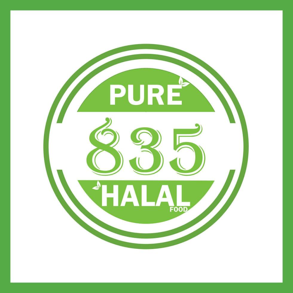 diseño con halal hoja diseño 835 vector