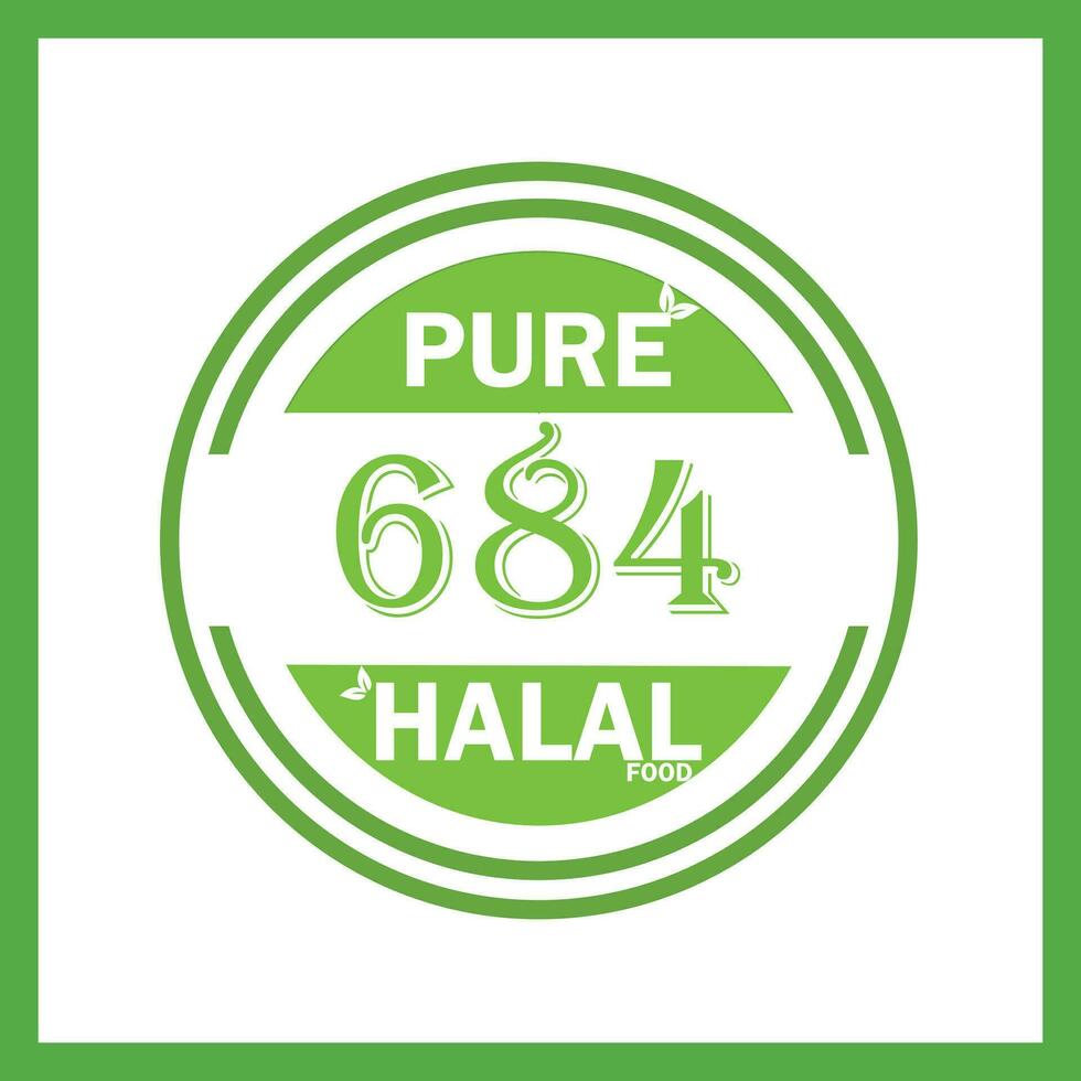 design with halal leaf design 684 vector