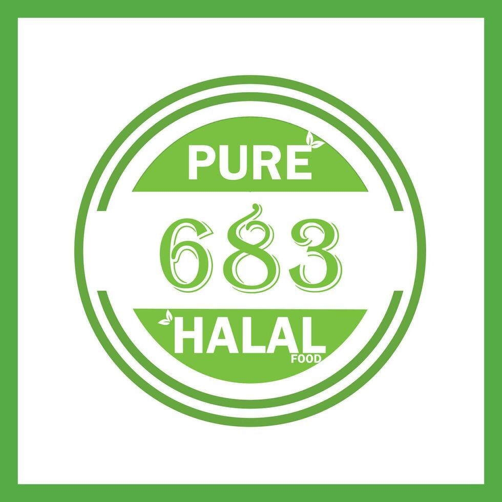design with halal leaf design 683 vector