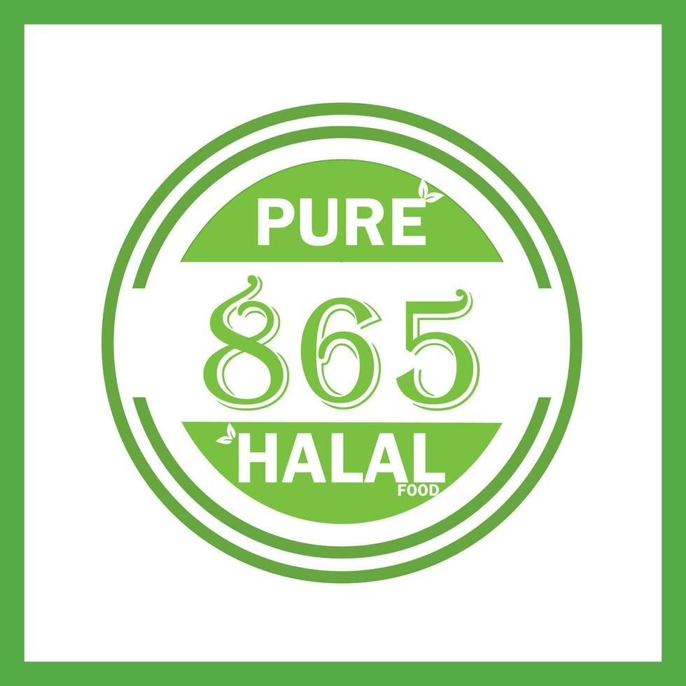 design with halal leaf design 865 vector