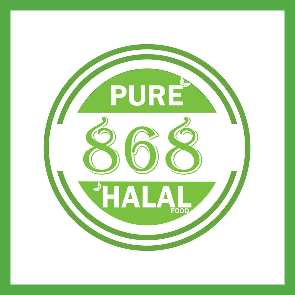 design with halal leaf design 868 vector