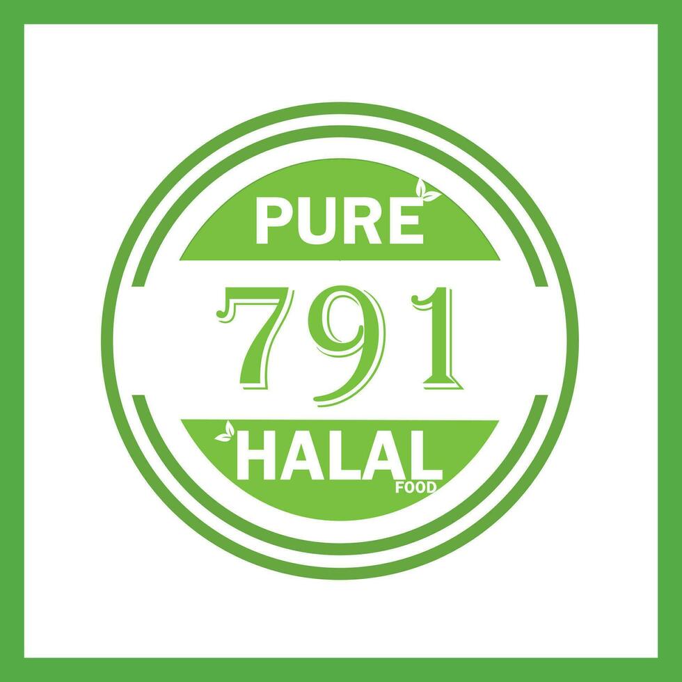 design with halal leaf design 791 vector