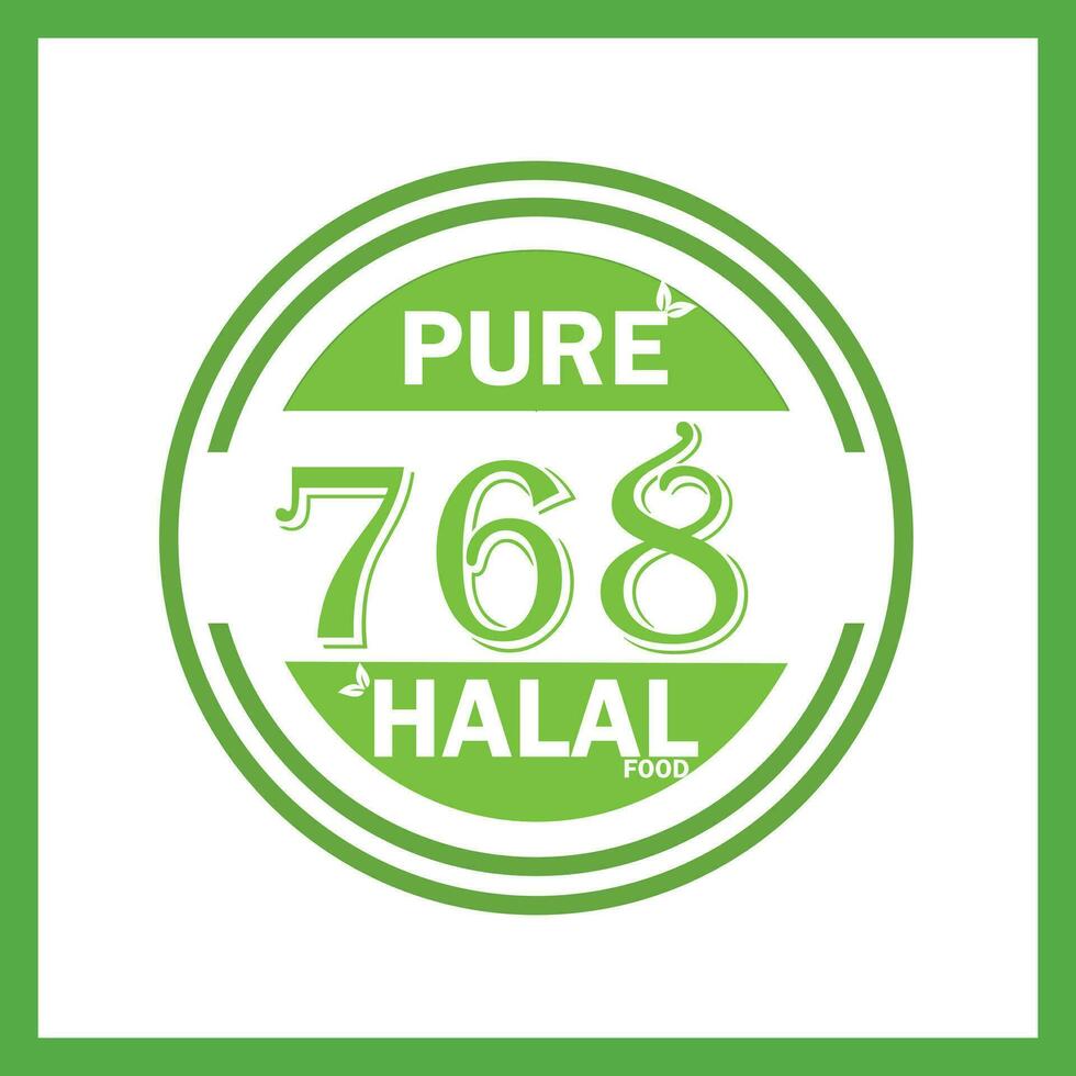 design with halal leaf design 768 vector