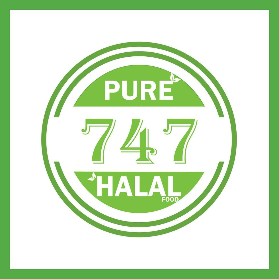design with halal leaf design 747 vector