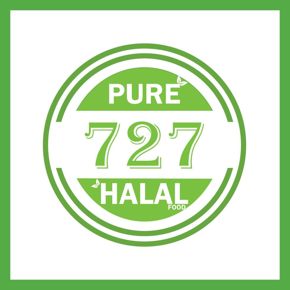 diseño con halal hoja diseño 727 vector