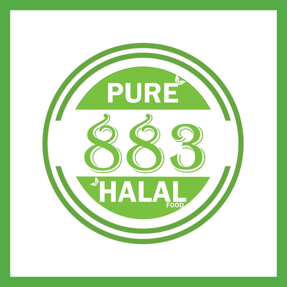 design with halal leaf design 883 vector