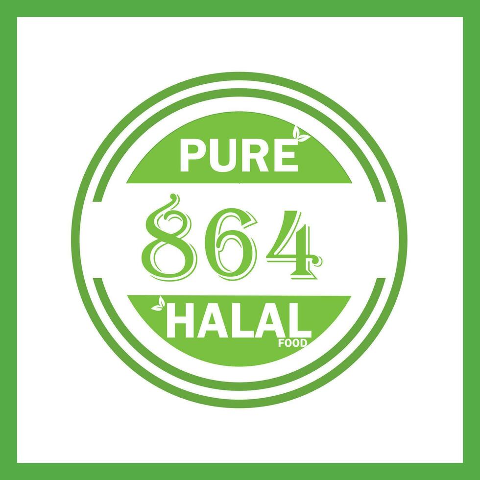 design with halal leaf design 864 vector