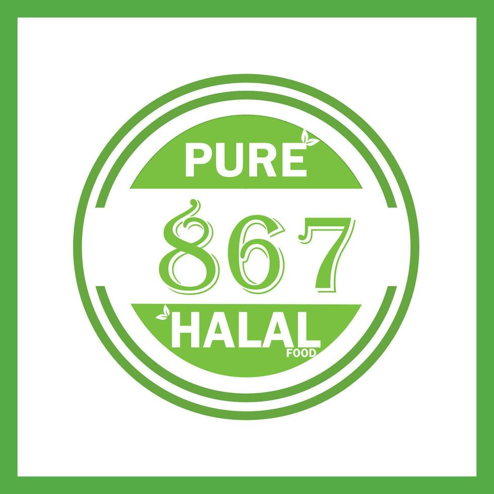 design with halal leaf design 867 vector