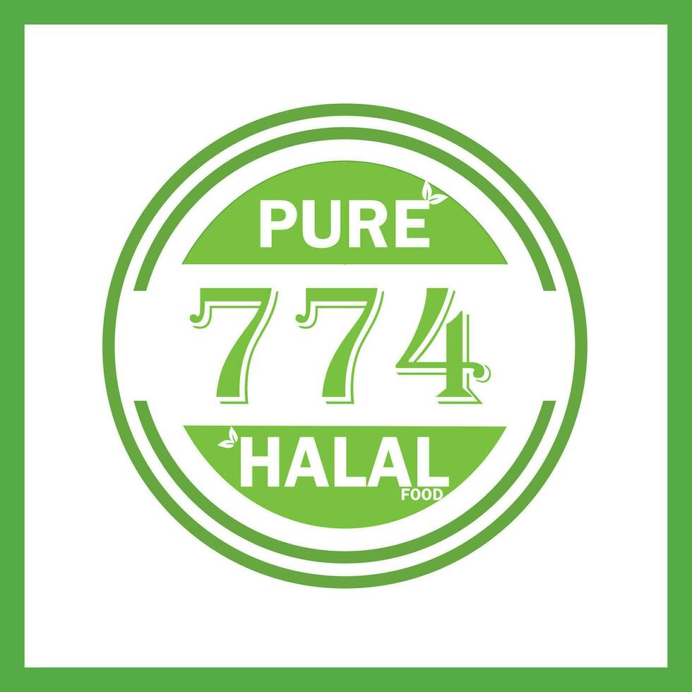 design with halal leaf design 774 vector