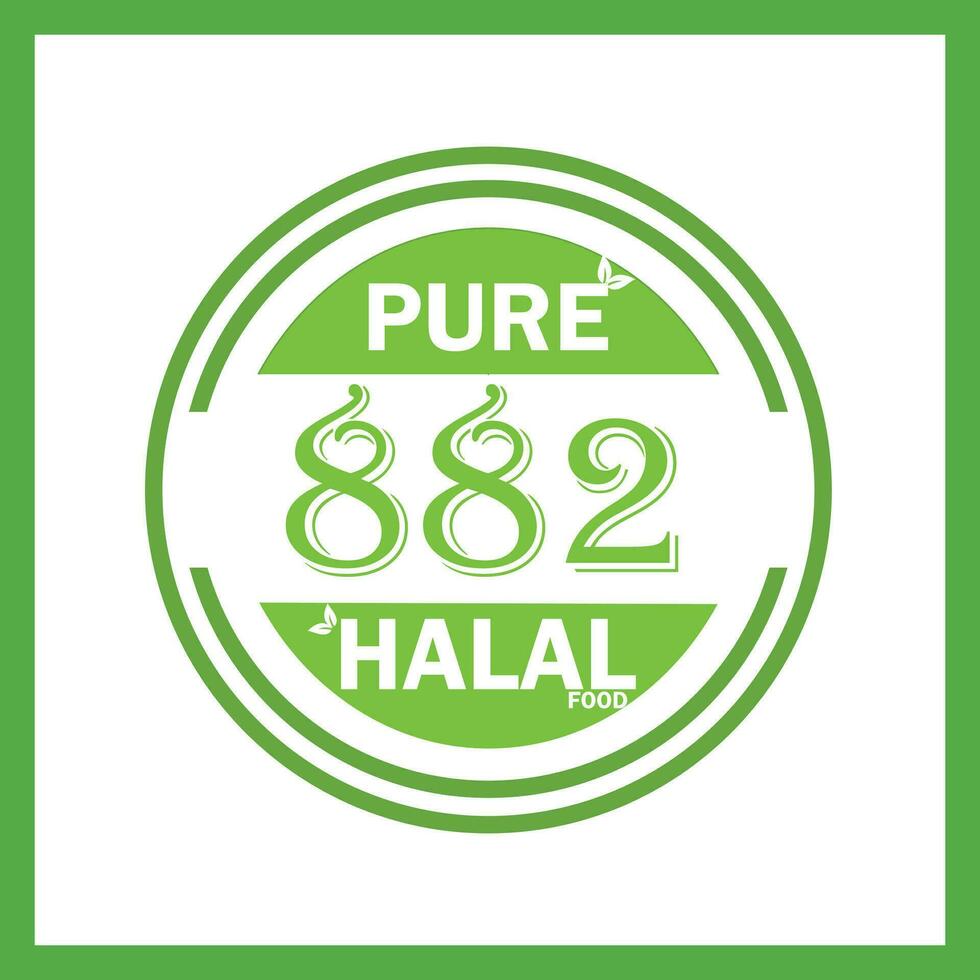 design with halal leaf design 882 vector