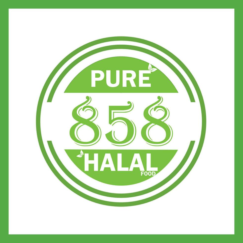 design with halal leaf design 858 vector