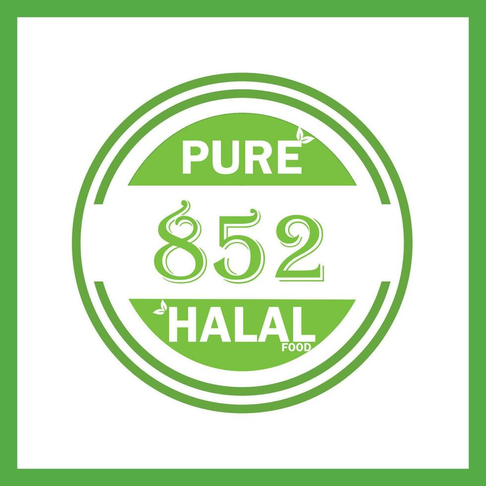design with halal leaf design 852 vector