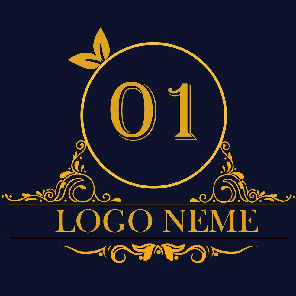 New unique logo design with number 01 vector