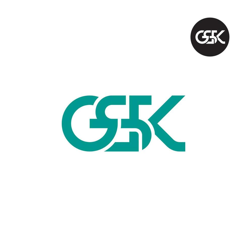 letra gsk monograma logo diseño vector