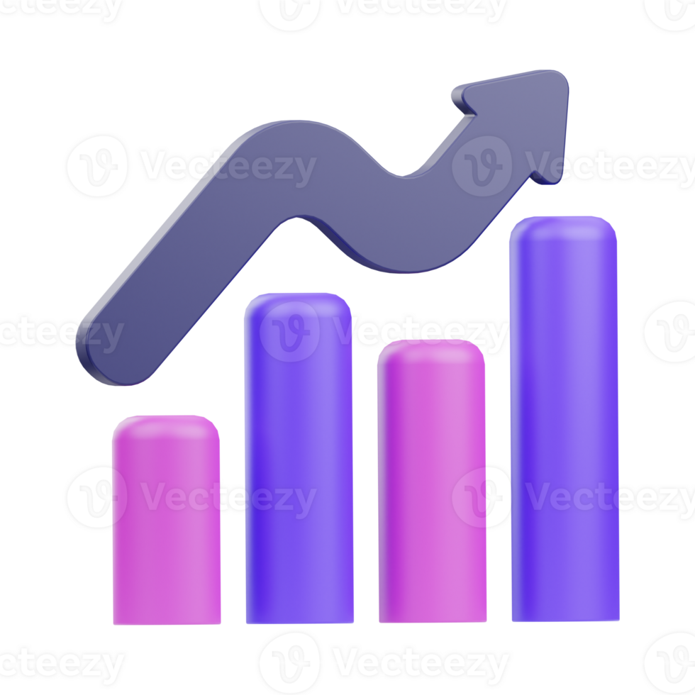 3D design in statistic, arrow, up, soaring, currency, datum, increase, improvement, analyzing, economy, and financial. png