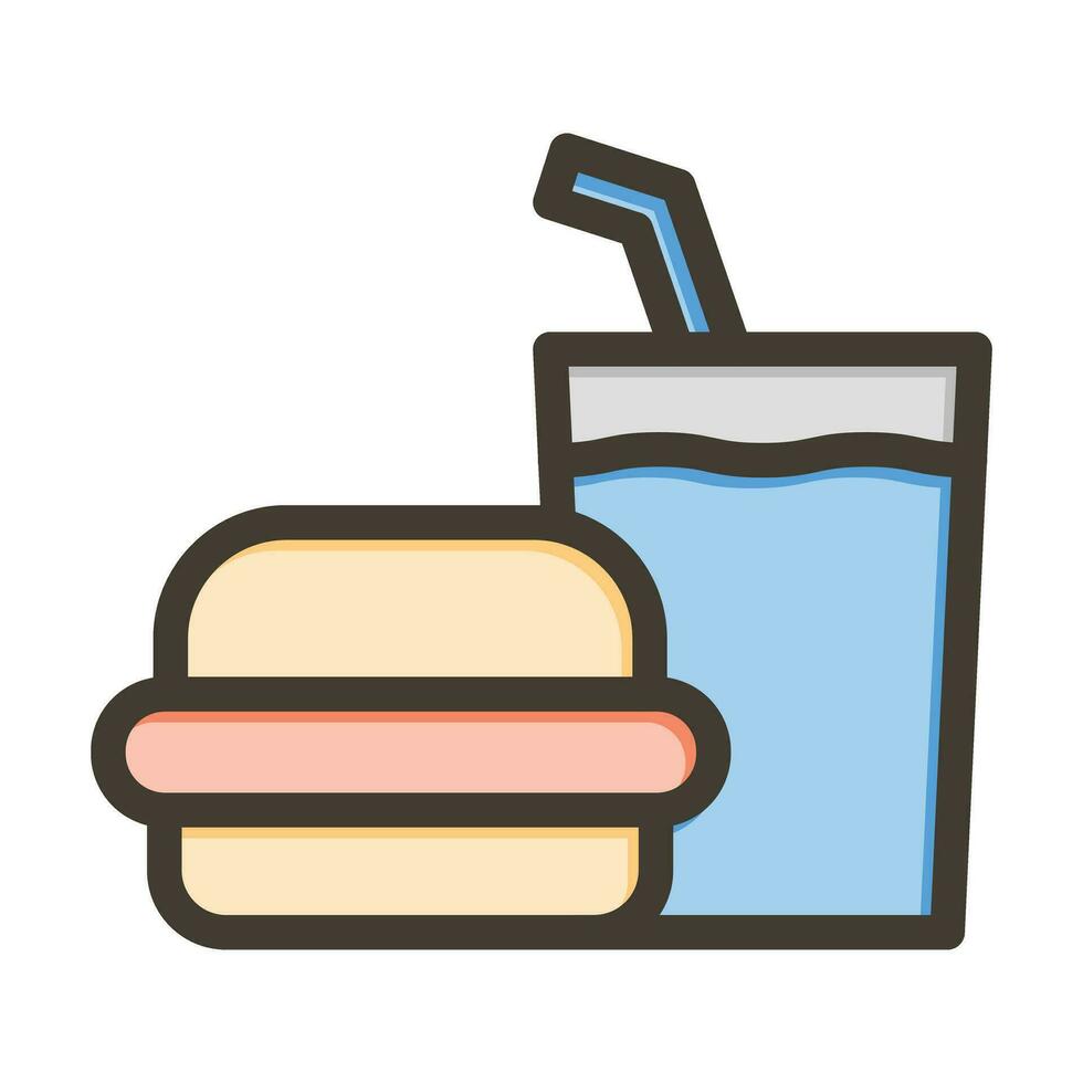 rápido comida vector grueso línea lleno colores icono para personal y comercial usar.