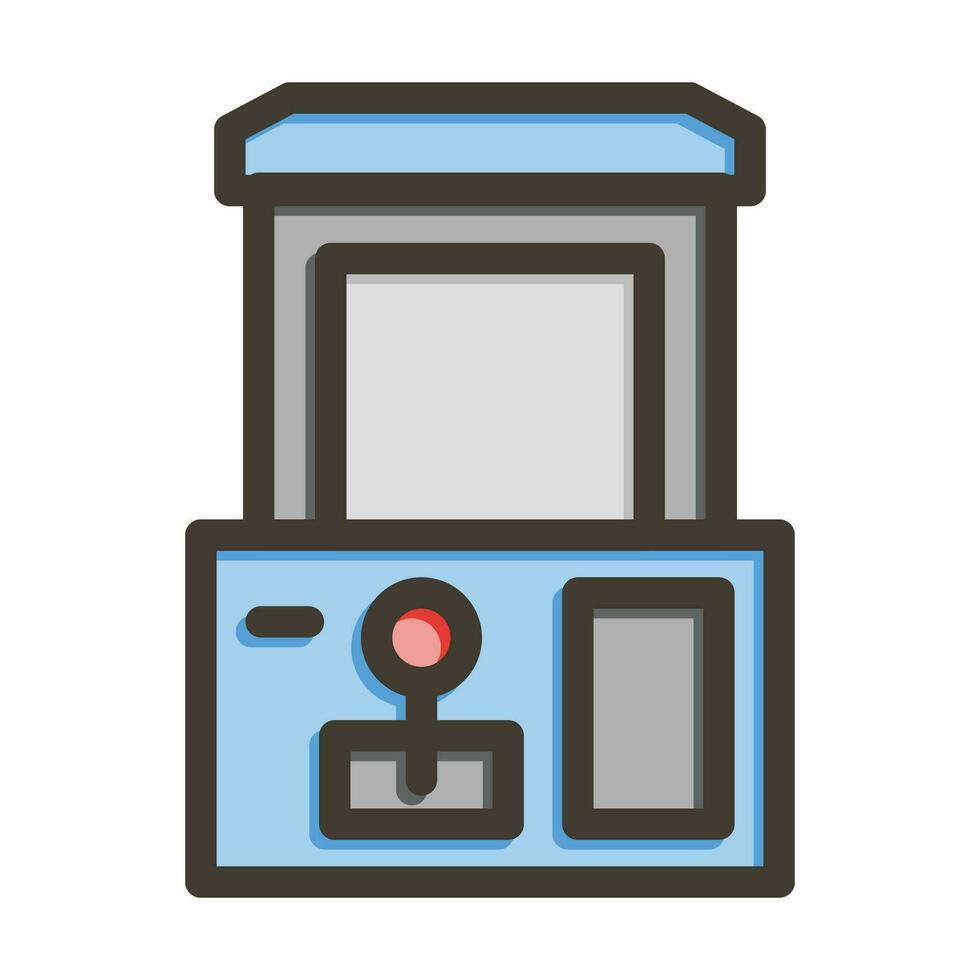 Claw Machine Vector Thick Line Filled Colors Icon For Personal And Commercial Use.