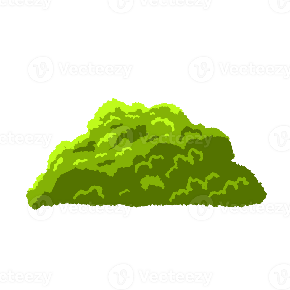 cartoon illustration of bushes with green color png