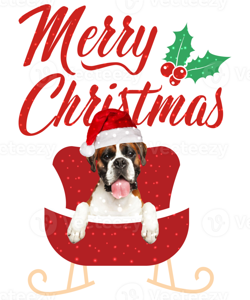 Dog Breeds Merry Christmas Design for the Holiday Season. Christmas Dog T-shirt Design. Funny Dog. png