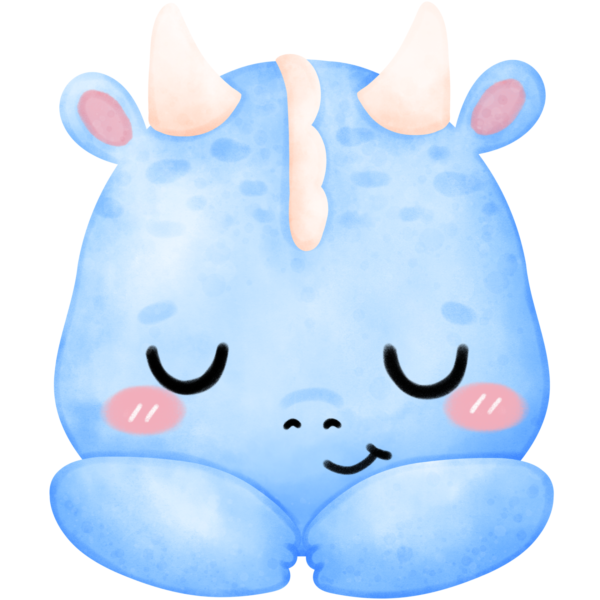 Cute Blue Dragon, Blue Dragon, Dragon illustration, watercolor Dragon